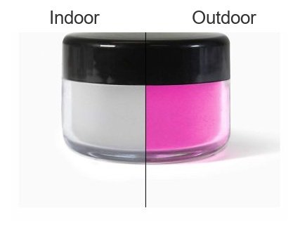 Photochromic pigment indoor and outdoor color change