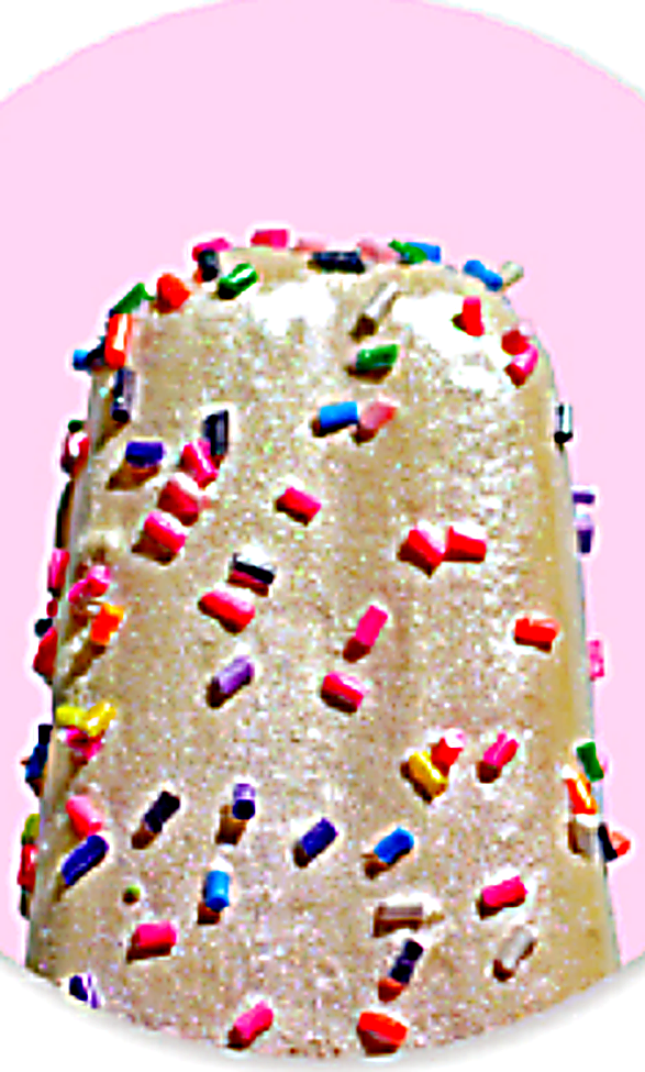 Luster White applied on ice cream
