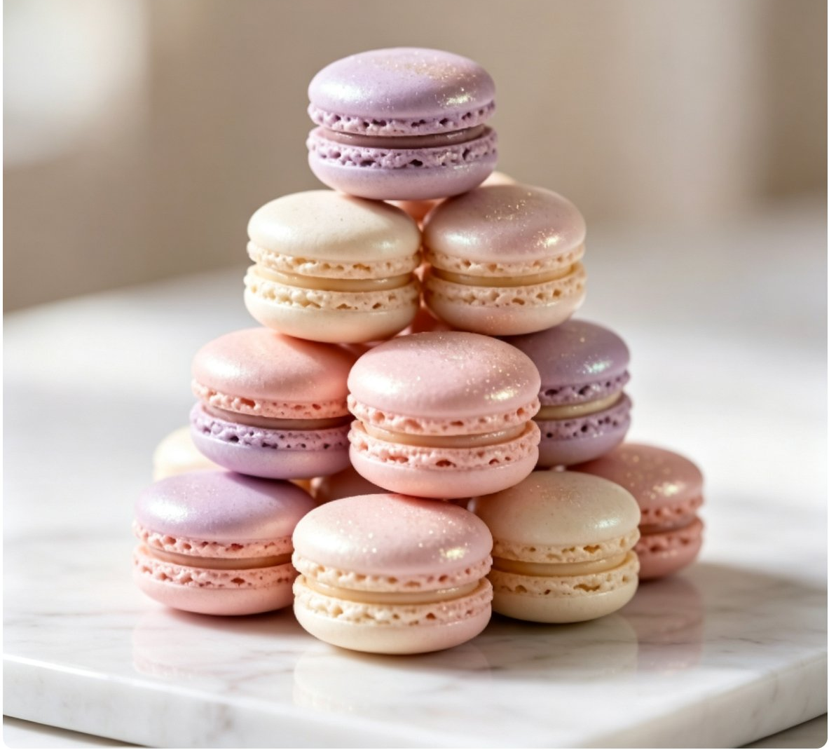 Shimmer dust on macarons and desserts