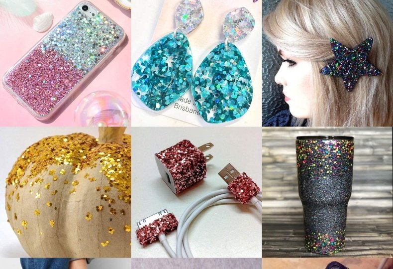 Normal glitter application - phone cases, earrings, hair accessories and crafts