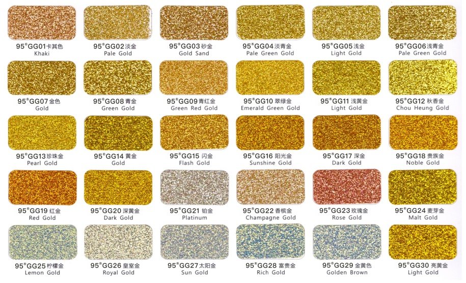 Gold Glitter Series full color chart