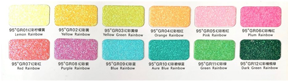Iridescent Glitter Series full color chart