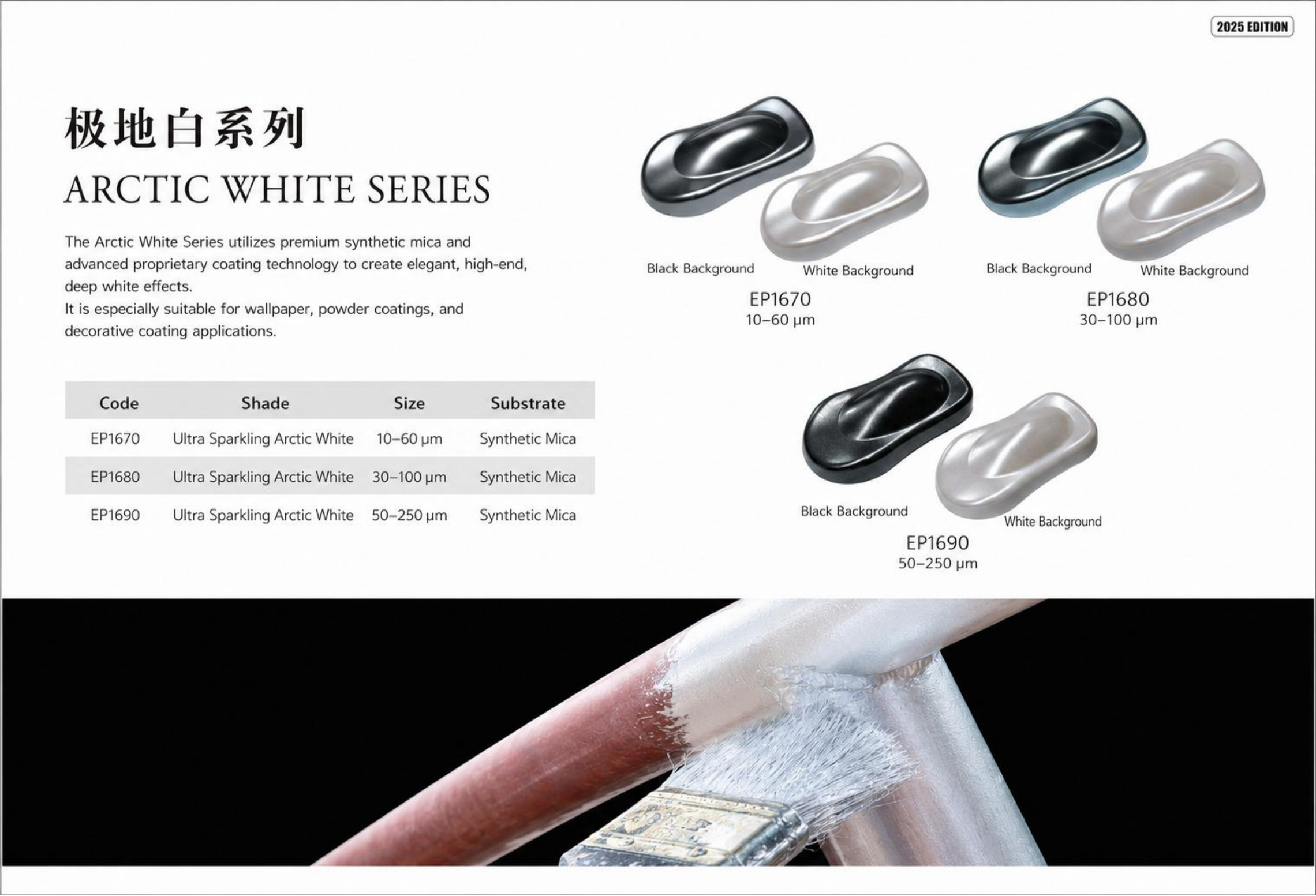 Arctic White Series color chart and product datasheet