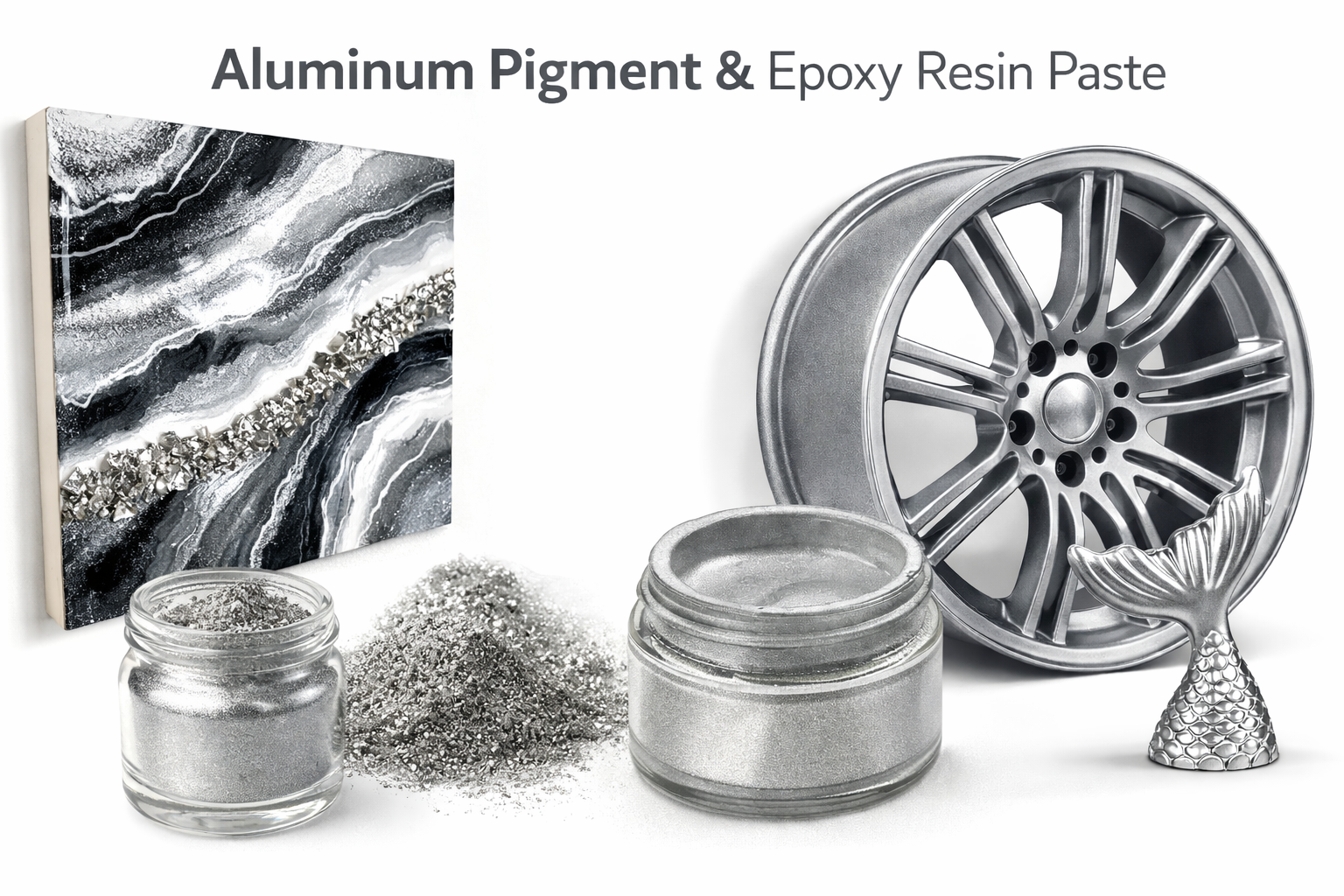 Aluminium pigment and epoxy resin paste silver metallic effect