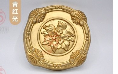 Reddish gold bronze powder finish on decorative plate
