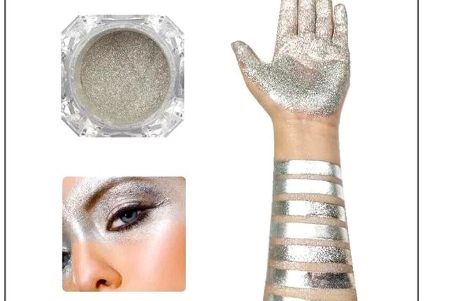 Silver pigment cosmetic and body art applications